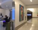 'Yellow Beach Towel', 72"x48", original oil painting | Oil And Acrylic Painting in Paintings by T.S. Harris aka Tracey Sylvester Harris | Delta Sky Club in Los Angeles. Item composed of synthetic
