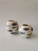 Handmade Ceramic Vase Set with Charming Blue Toned Fishes | Vases & Vessels by HulyaKayalarCeramics. Item composed of ceramic in boho or minimalism style