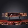 Rare Crimson-Gold Wood Reclining Buddha Zen Sculpture Decor | Sculptures by Dynasty Artisan. Item made of wood works with contemporary & japandi style
