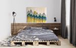 SUNSET ASPENS Mountain Landscape Dyed Tapestry | Wall Hangings by Wallflowers Hanging Art. Item made of fiber compatible with boho and country & farmhouse style