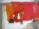 Maze - Red Abstract Painting | Oil And Acrylic Painting in Paintings by Trudy Montgomery. Item composed of canvas