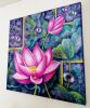 Pink Lotus | Oil And Acrylic Painting in Paintings by Iryna Fedarava. Item made of canvas works with contemporary & modern style