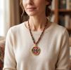 Authentic Mineral Pigment Amitabha Necklace Tibetan Art | Ornament in Decorative Objects by Dynasty Artisan. Item composed of metal compatible with contemporary and eclectic & maximalism style