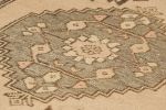 Vintage Oushak Rug in Beige-Brown, with Geometric Medallion | Area Rug in Rugs by Rug and Kilim