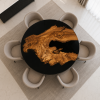Round Black Resin Wooden Dining Table, Luxury Epoxy Table | Tables by Innovative Home Decors. Item composed of wood in country & farmhouse or art deco style