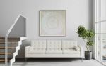 Circles C4848 C | Mixed Media in Paintings by Michael Denny Art, LLC. Item composed of bamboo and canvas in minimalism or contemporary style