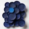 "Blue+Blue" Contemporary wall art installation | Wall Sculpture in Wall Hangings by Studio DeSimoneWayland. Item made of wood & ceramic compatible with boho and contemporary style