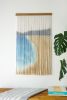 Hand dyed beach wall hanging | Tapestry in Wall Hangings by WOOL + ROPE. Item composed of oak wood and wool in boho or contemporary style