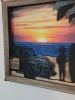 Surfer at Sunset Sillouette Handmade Laser Wall Art | Wall Sculpture in Wall Hangings by QUALITY OF LIFE. Item composed of birch wood and canvas in coastal or modern style