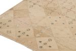Vintage Zeki Müren Rug in Beige, Blue and Pink Geometric | Area Rug in Rugs by Rug and Kilim