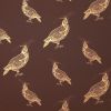 Fancy Pigeon | Gold On Espresso | Wallpaper in Wall Treatments by Weirdoh Birds. Item composed of synthetic