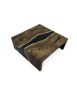 Waterfall Coffee Table - Epoxy Coffee Table - Black Epoxy | Tables by Tinella Collection. Item made of wood works with contemporary & art deco style