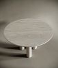 Italian Travertine Dining Round Table - Round Marble Table | Dining Table in Tables by TigerWoodAtelier. Item composed of metal & marble compatible with minimalism and mid century modern style