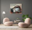 Large Abstract Landscape Oil Painting | Oil And Acrylic Painting in Paintings by Simona Gocan. Item composed of canvas compatible with contemporary style