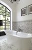 Floral Eternity Carrara & Bardiglio Waterjet Mosaic Tile | Tiles by Tile Club. Item made of marble