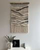 Handwoven Vertical Wall Tapestry "Stone River" | Wall Sculpture in Wall Hangings by Tissage Sauvage. Item composed of wood & cotton compatible with boho and country & farmhouse style