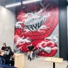 Ryu ramen - dragon mural | Murals by Wonder Crush. Item made of synthetic