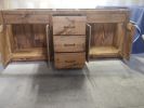 Model #1064 - Custom Double Sink Vanity | Countertop in Furniture by Limitless Woodworking. Item composed of maple wood in mid century modern or contemporary style