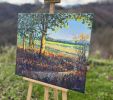 "Golden Hour of Early Autumn" original palette knife oil | Oil And Acrylic Painting in Paintings by OXYPOINT. Item composed of wood and canvas in contemporary or modern style