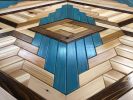 Custom Art Installation | Wall Hangings by Sarah Sawdust. Item composed of oak wood & copper compatible with mid century modern and art deco style