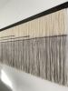 Straight gray lines-Zorke 34-minimalist decor wall art | Macrame Wall Hanging in Wall Hangings by Olivia Fiber Art. Item composed of wood and wool in minimalism or mid century modern style
