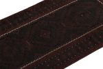 Rug & Kilim's Baluch Runner Rug in Maroon & Blue Geometric | Area Rug in Rugs by Rug and Kilim