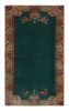 1960s Vintage Distressed Rug in Green Open Field with Red | Area Rug in Rugs by Rug and Kilim