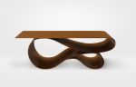 Whorl Coffee Table In Brown Powder Coated Aluminum | Tables by Neal Aronowitz. Item composed of aluminum compatible with minimalism and contemporary style