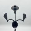 Handcrafted Wrought Iron Floor Candelabra in Antique Copper | Candle Holder in Decorative Objects by edecra. Item made of metal compatible with industrial and rustic style