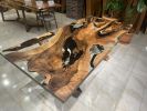 Custom Epoxy Clear Table Top | Dining Table in Tables by Gül Natural Furniture. Item composed of wood in mid century modern or contemporary style