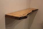 Big Leaf Maple Live Edge Floating Shelf | Hardware & Bracket | Shelving in Storage by SAW Live Edge. Item made of maple wood