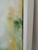 Born in spring - soft green abstract landscape painting | Oil And Acrylic Painting in Paintings by Jennifer Baker Fine Art. Item made of linen compatible with contemporary style