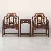 Legacy Imperial Ming Official Armchair Trio Set with Marble | Chairs by Dynasty Artisan. Item made of wood compatible with contemporary and eclectic & maximalism style