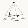 Emily Group of Five Pendant Light Oxid | Chandeliers by MOSS Objects. Item composed of oak wood and steel in contemporary or modern style