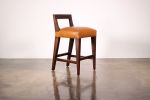 Ecco Stool from Costantini, Bar or Counter Height | Accent Chair in Chairs by Costantini Design. Item made of walnut & fabric