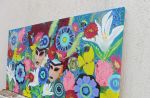 CARNIVAL GARDEN - Large floral painting | Oil And Acrylic Painting in Paintings by Marinela Puscasu. Item made of canvas