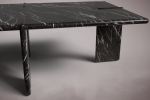 Luna Black Marble Rectangular Coffee Table | Tables by HamamDecor LLC. Item made of marble compatible with contemporary and art deco style