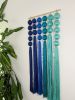Sirena: Small Blue Gradient Sculptural Wall Hanging | Wall Sculpture in Wall Hangings by Cadence by Clarity Craft Studio. Item composed of bamboo and cotton in boho or contemporary style