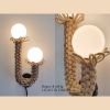 DUO Jute Fiber Designer Lamp | Sconces by Light and Fiber. Item made of steel & glass compatible with mid century modern and contemporary style