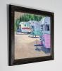 Retro Resort | Oil And Acrylic Painting in Paintings by Catherine Twomey | The Gallery at Flat Rock in Flat Rock. Item composed of wood & canvas compatible with contemporary and art deco style