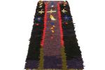 Vintage Moroccan Runner with Polychromatic Geometric Pattern | Area Rug in Rugs by Rug and Kilim