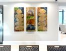 Custom Plexiglass Commission for Longhorn Village Community | Mixed Media in Paintings by Julie Pelaez Studios | Longhorn Village Independant Living Center in Austin. Item composed of glass and paper in contemporary or modern style