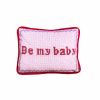 velvet BE MY BABY custom made toss pillow | Pillows by Mommani Threads. Item compatible with contemporary and traditional style