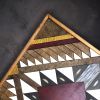 ''Aztec Trio Burgundy'' Wood Wall Art | Mixed Media by Skal Collective. Item composed of wood