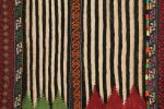 Vintage Afghan Kilim with Polychromatic Geometric Stripes | Area Rug in Rugs by Rug and Kilim. Item composed of wool
