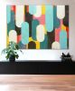 Traffic Pink Landscape XXL | Oil And Acrylic Painting in Paintings by Ronald Hunter | Roxier Art Gallery in Rotterdam. Item composed of canvas & synthetic