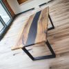 epoxy dining table, black epoxy table, epoxy table | Tables by Innovative Home Decors. Item made of wood works with country & farmhouse & art deco style