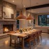 Morning Bell 20" | Sculptural Ceramic Pendant Light | Pendants by Naaya Studio | Tranquilseas Resort in Sandy Bay. Item composed of brass and stoneware in minimalism or mid century modern style