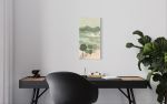 Mountains & Trees in Washi | Oil And Acrylic Painting in Paintings by Jan Sullivan Fowler. Item made of paper with synthetic