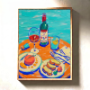 Seaside Wine & Tapas | Oil And Acrylic Painting in Paintings by Berezart. Item made of canvas works with contemporary & mediterranean style
